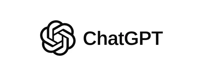 Logo officiel de ChatGPT, la fleur OpenAI à côté du nom ChatGPT