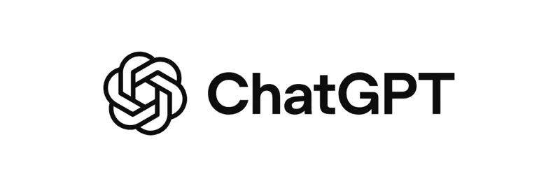 Logo officiel de ChatGPT : le symbole en forme de fleur (Blossom) suivi du mot ChatGPT, en noir sur fond blanc