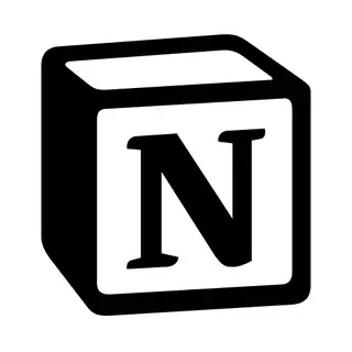 Logo officiel de Notion, un cube noir et blanc avec la lettre N