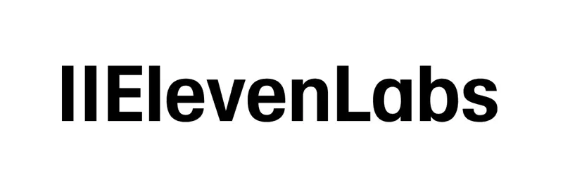 Logo officiel d’ElevenLabs, texte noir sur fond blanc